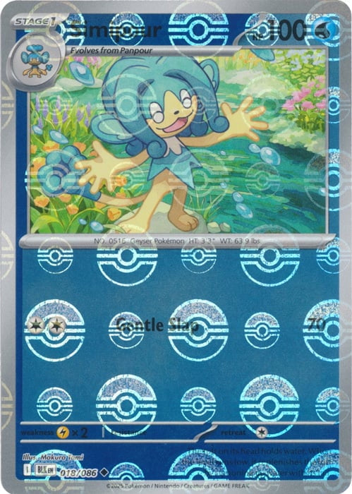Black Bolt Simipour #18/86 Pokeball Holo
